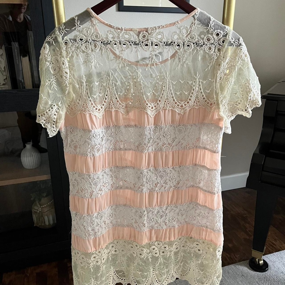 Sundance lace boho ren fairy top mini dress - Picture 6 of 7